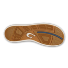 Brown shoe sole with a logo on a white background