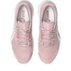 Pair of pink Asics sneakers on a white background