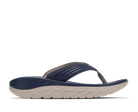 Navy and beige sandal on a white background