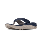Navy and beige sandal on a white background