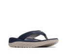 Navy and gray sandal on a white background