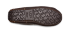 The outsole of a brown leather shoe, featuring a textured pattern and a central embossed UGG logo, shown on a white background.