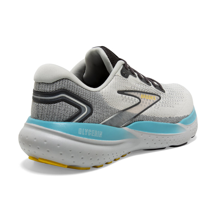 Men's Brooks Glycerin 21 Color: Coconut/Forged Iron/Yellow (WIDE WIDTH) 7