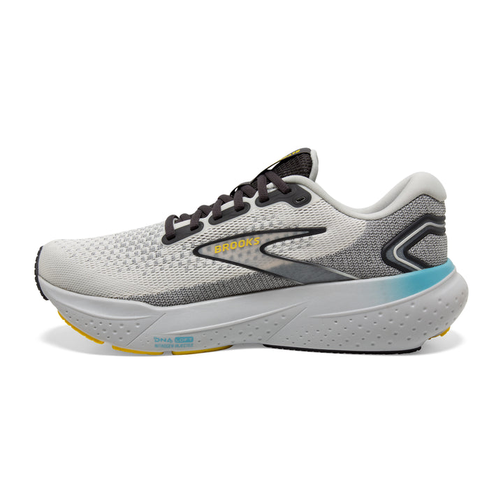 Men's Brooks Glycerin 21 Color: Coconut/Forged Iron/Yellow (WIDE WIDTH) 4