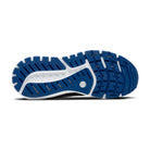Blue and white athletic shoe sole on a white background