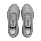 Pair of gray running shoes on a white background