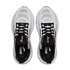 White running shoes with black accents on a white background
