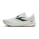 White running shoe with 'Brooks' branding on a white background