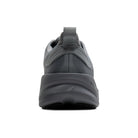 A dark gray athletic sneaker shown from a rear three-quarter view against a solid white background.