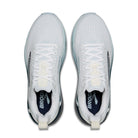 White running shoes with visible branding on a white background