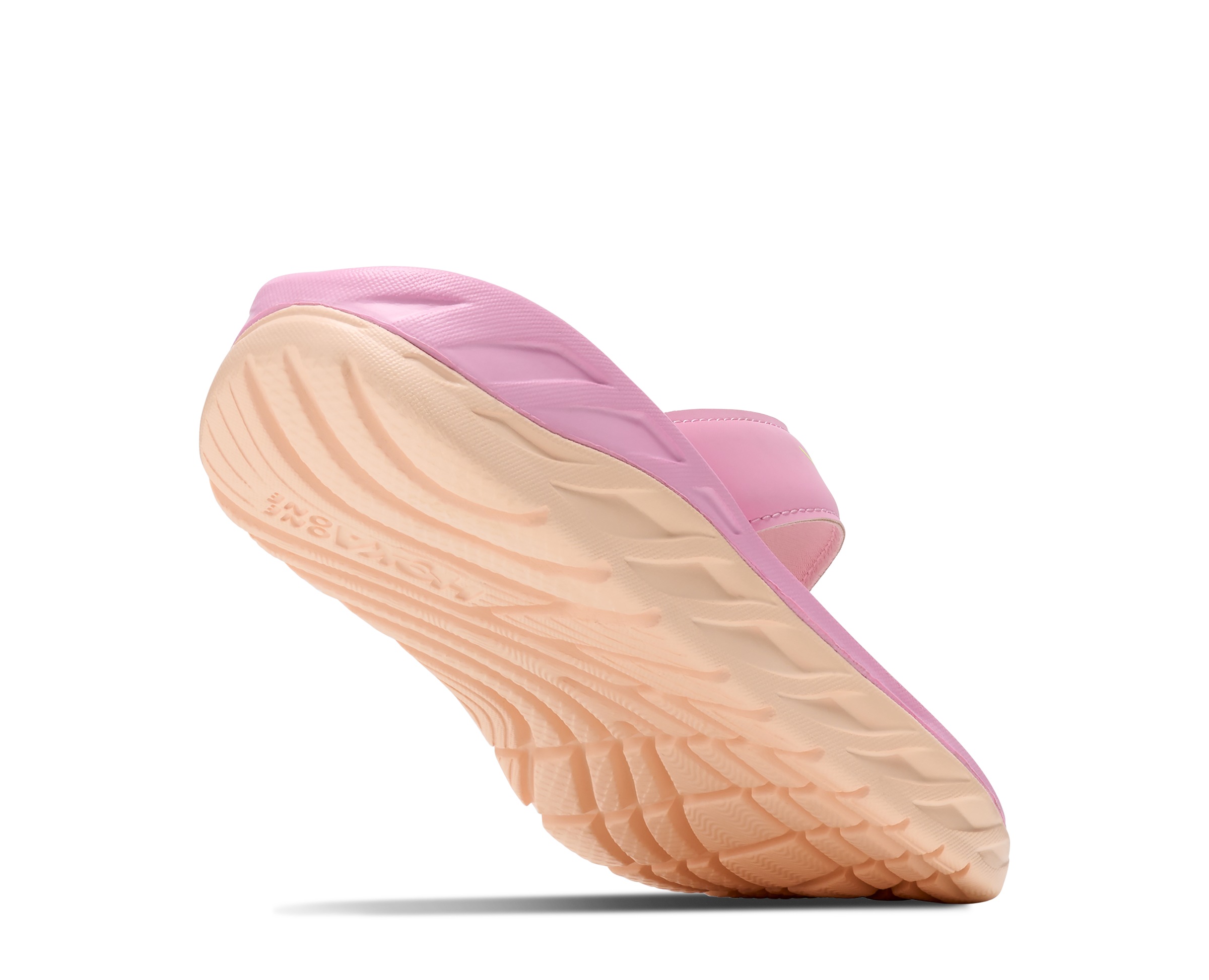 Pink sandal with a wooden sole on a white background