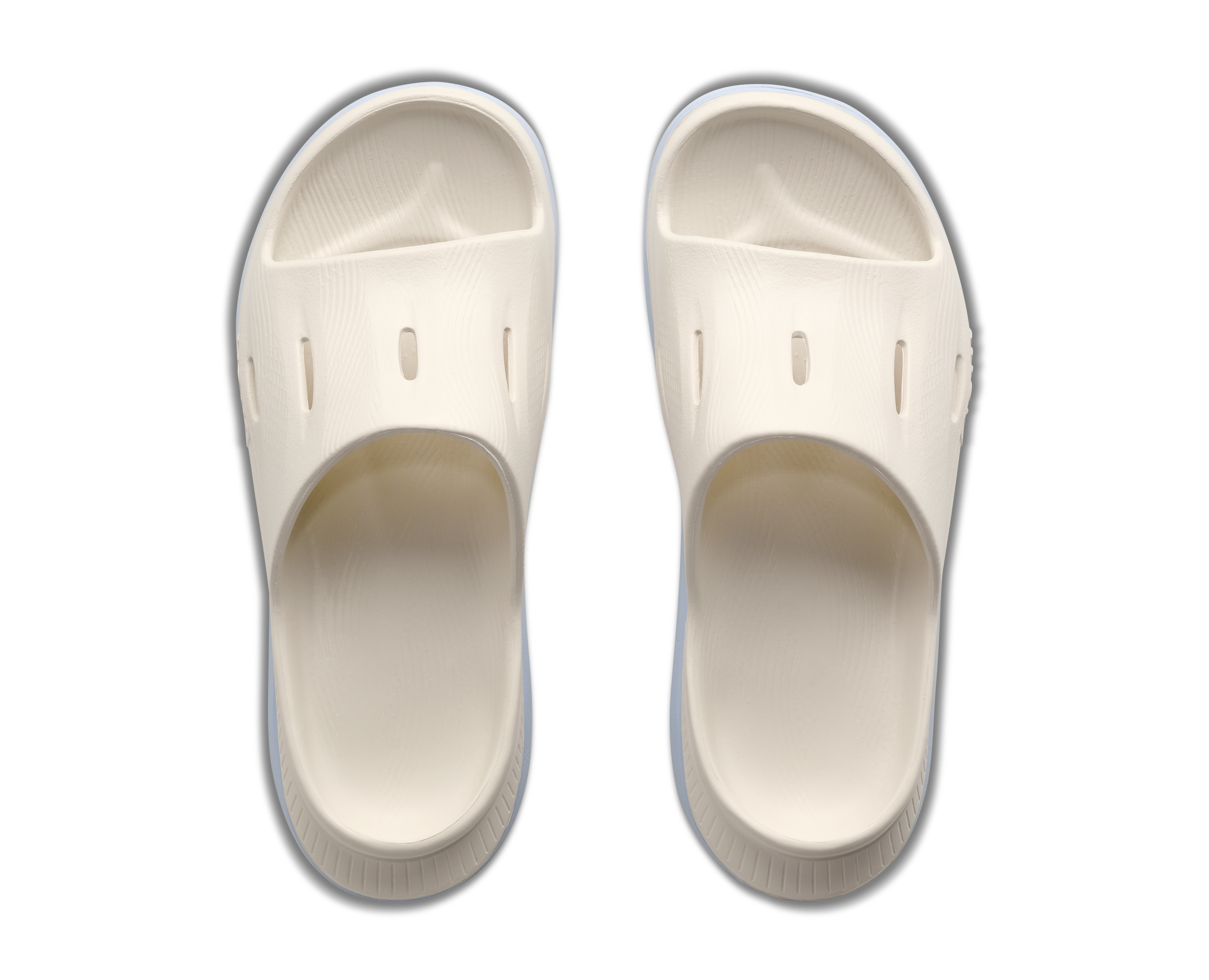 Pair of white shoes on a white background