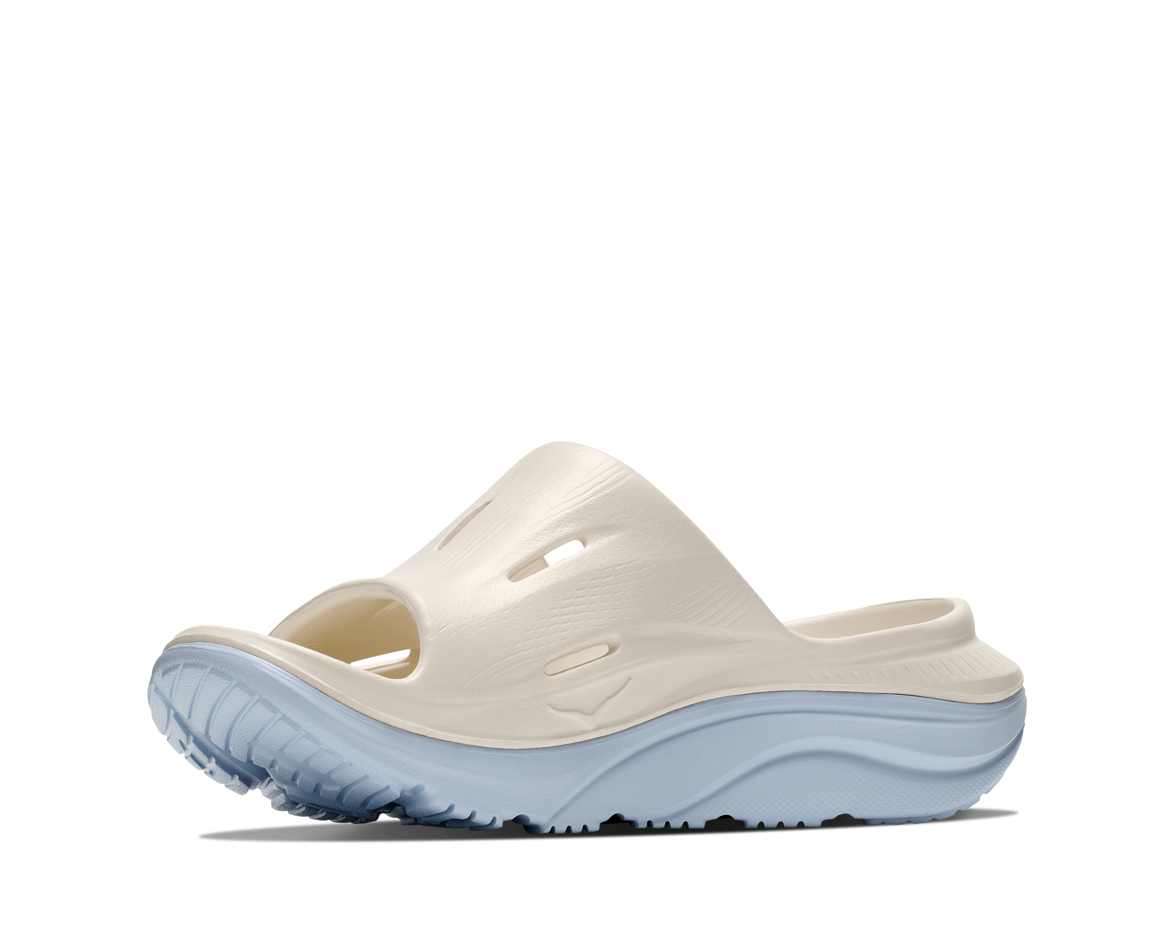 White and light blue sandal on a white background