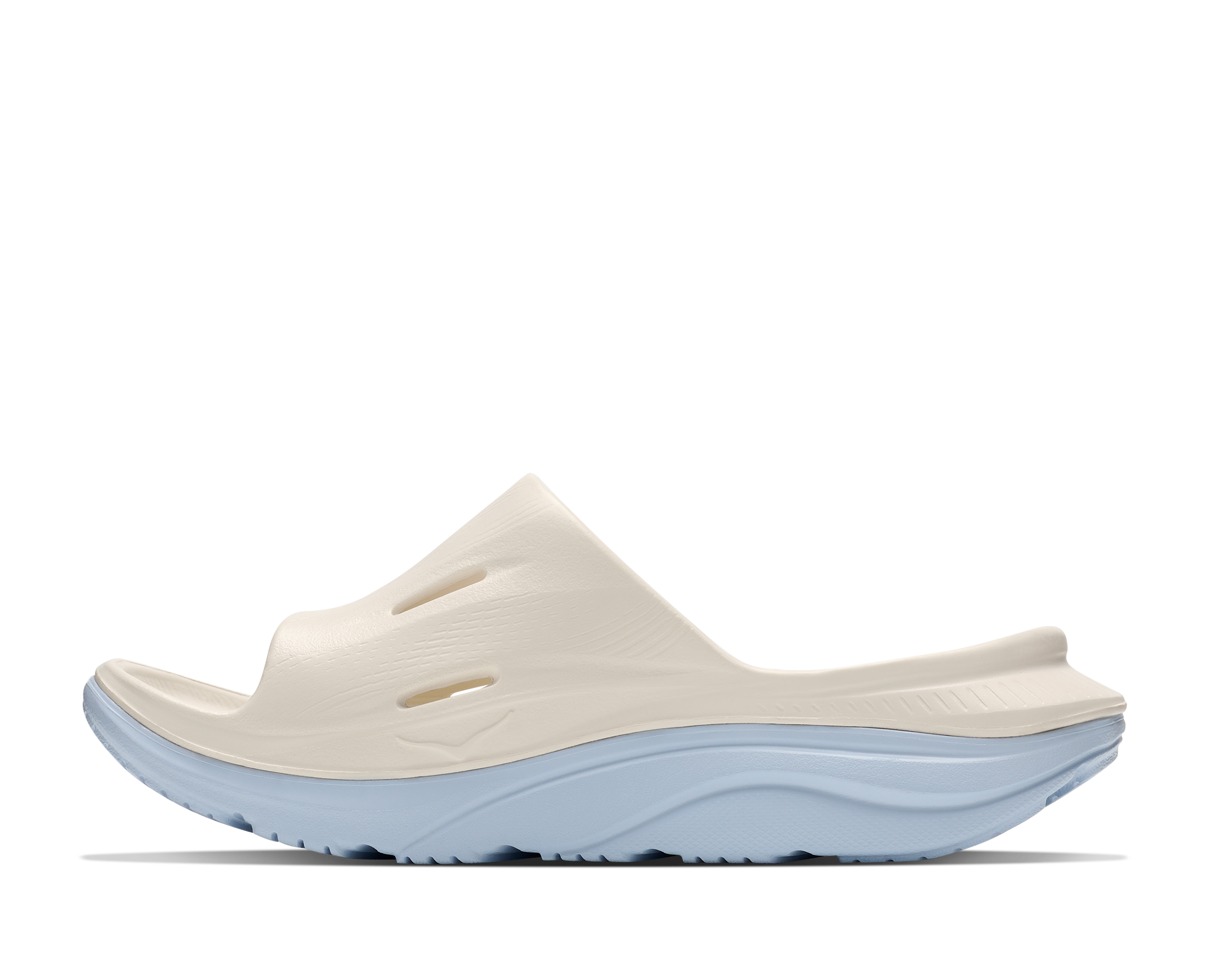 White and light blue sandal on a white background