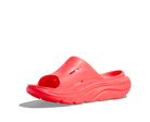 Bright red slide sandal on a white background