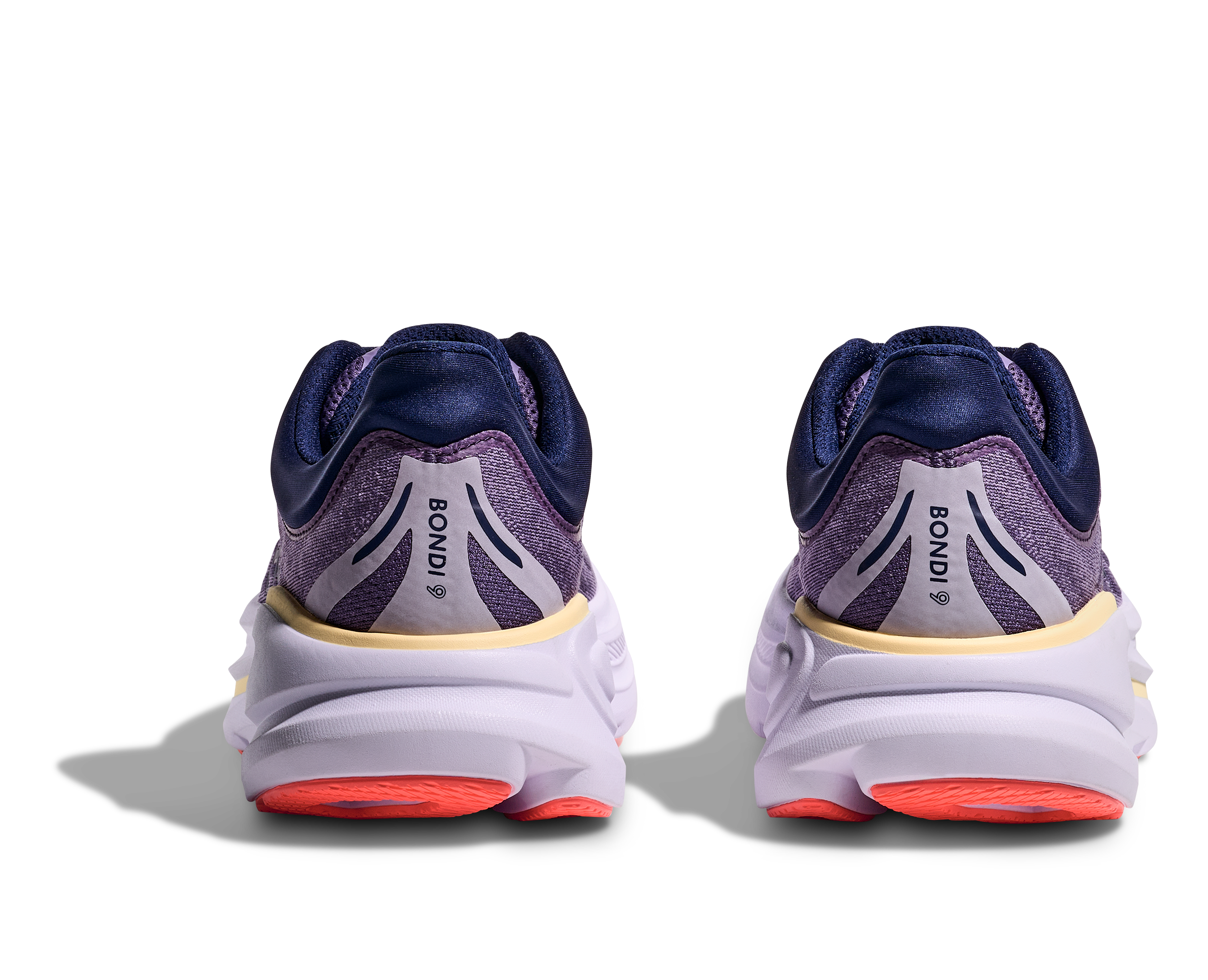 Pair of running shoes with a visible brand logo on a white background