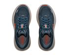 Pair of blue running shoes with orange accents on a transparent background