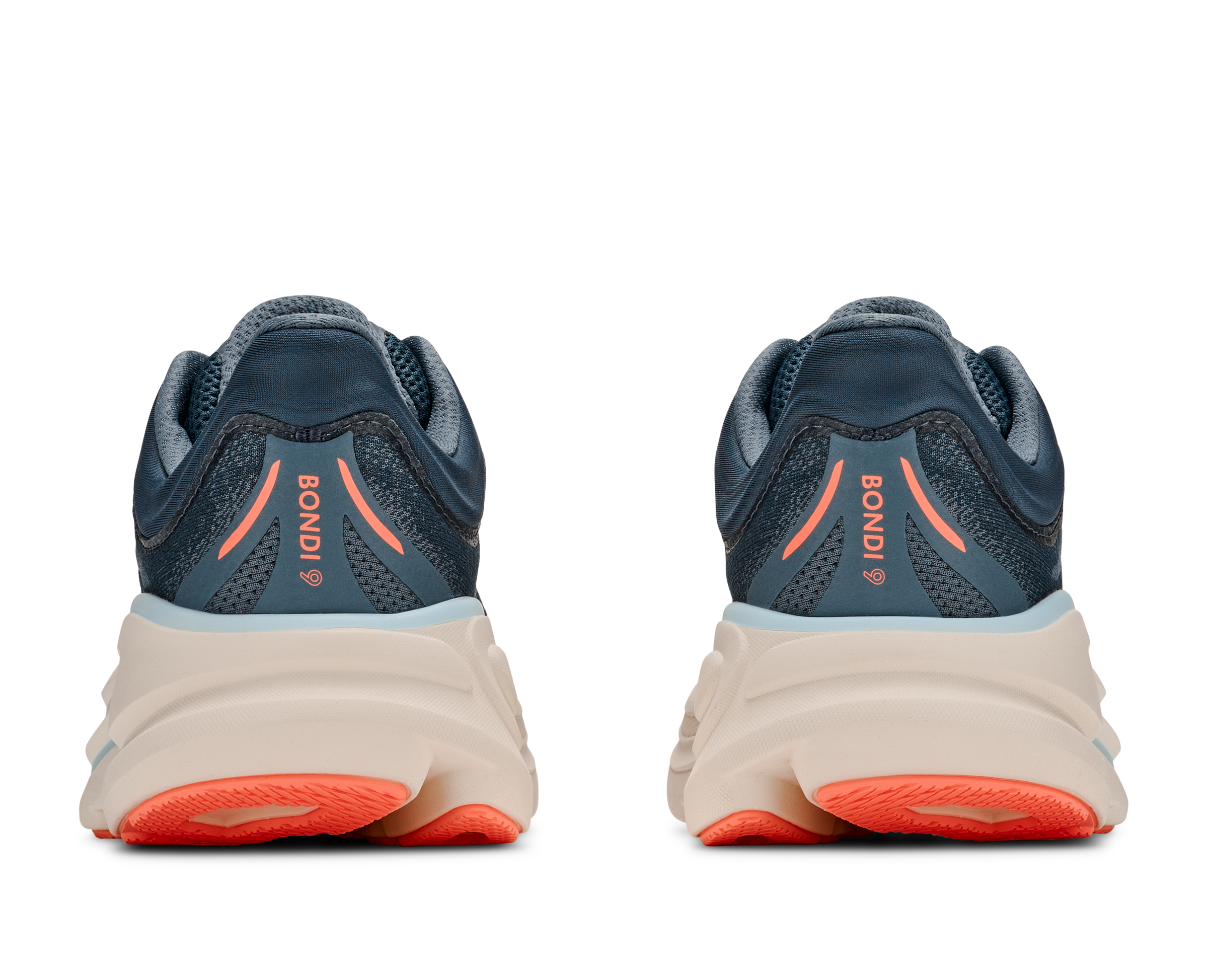 Pair of running shoes with 'Bondi' branding on a white background