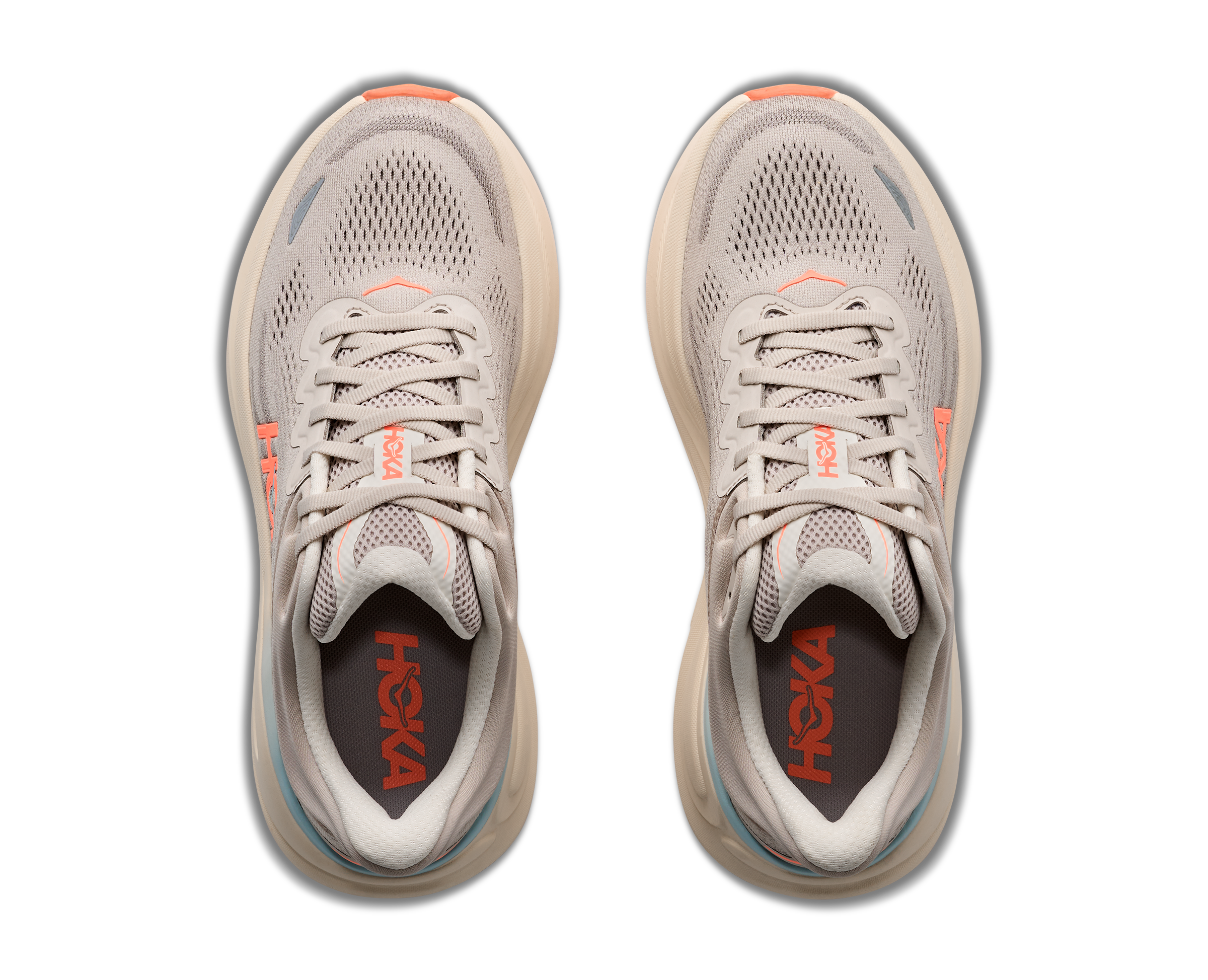 Pair of Hoka running shoes on a transparent background