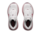 White and pink running shoes with 'Hoka' branding on a white background
