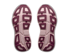Close-up of the sole of a running shoe with brand logo on a white background