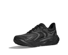 Black running shoe on a white background