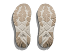 Close-up of the sole of a shoe with a textured pattern on a white background