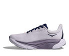 White running shoe with blue accents on a white background