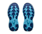 Blue shoe sole with textured pattern on a white background