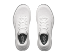 White running shoes with 'Hoka' branding on a white background