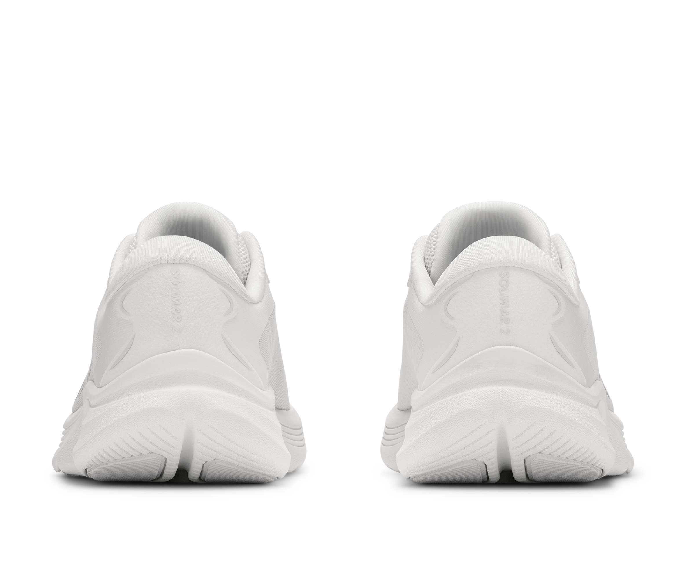 White athletic shoes on a white background