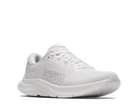 White running shoe with 'Hoka' branding on a white background