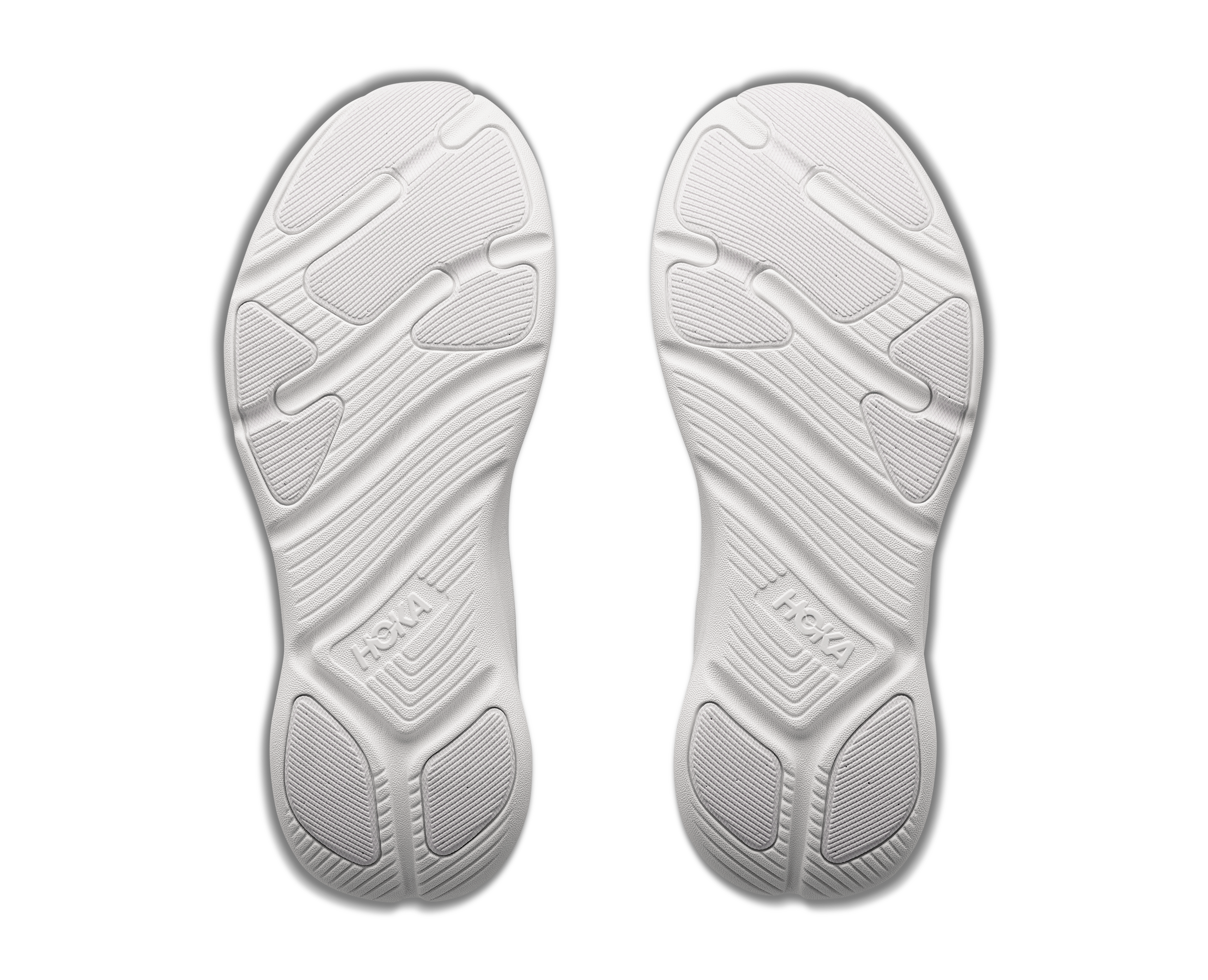 White shoe insoles with brand logo on a white background