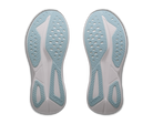 Pair of gray and blue shoe insoles on a white background