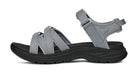 Gray sandal with black sole on a white background