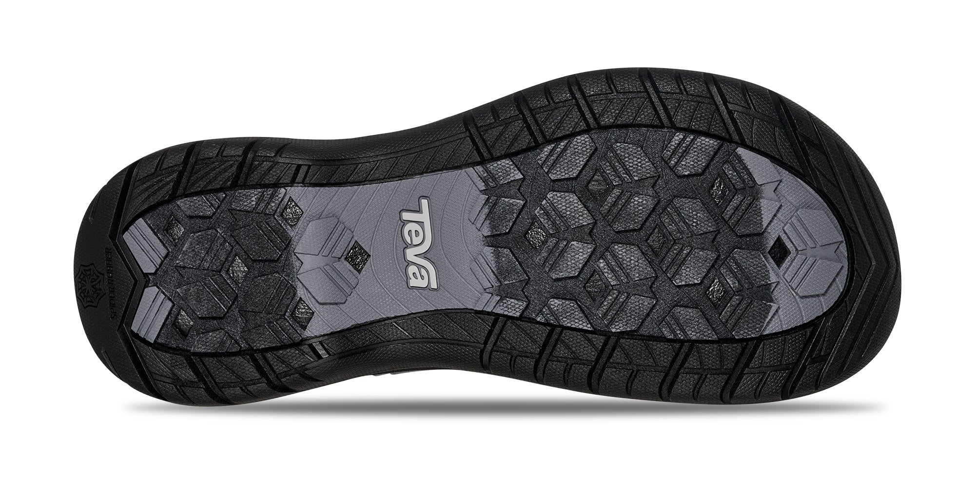Black shoe sole with Teva logo on a white background