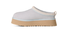 Light gray sneaker with beige sole on a white background