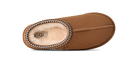 Brown UGG slipper with brand logo on a white background