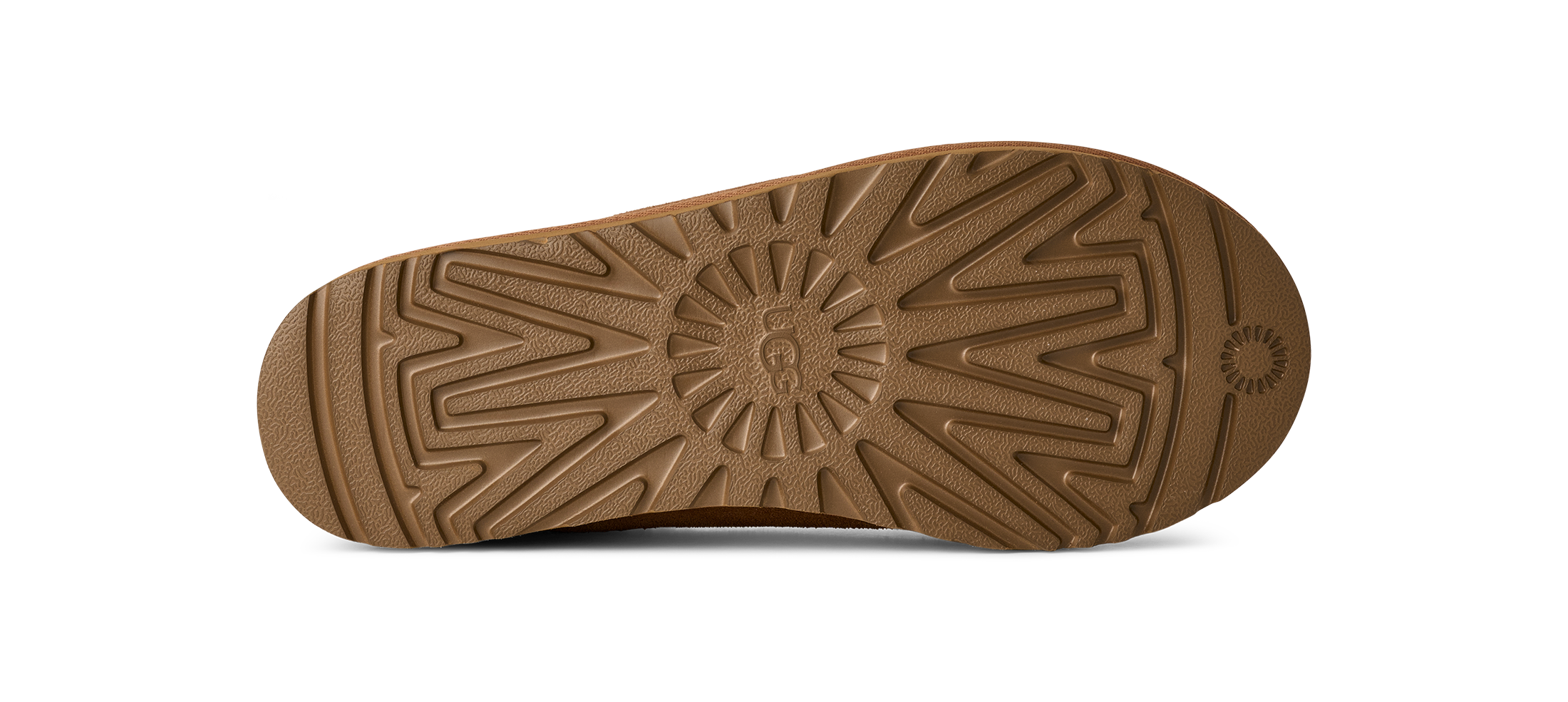 Brown sole of a shoe on a white background