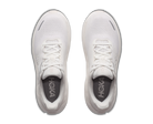 A pair of white Hoka running shoes shown from a top-down view on a plain white background.