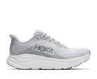 Gray running shoe with Hoka branding on a white background