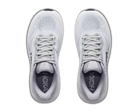 Pair of white running shoes with 'On' branding on a white background