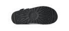 Black shoe sole with tread pattern on a white background