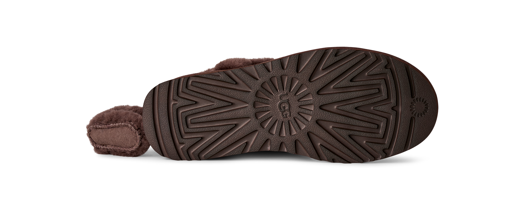 Brown winter boot sole on a white background