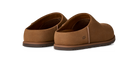 Brown slippers with UGG logo on a white background