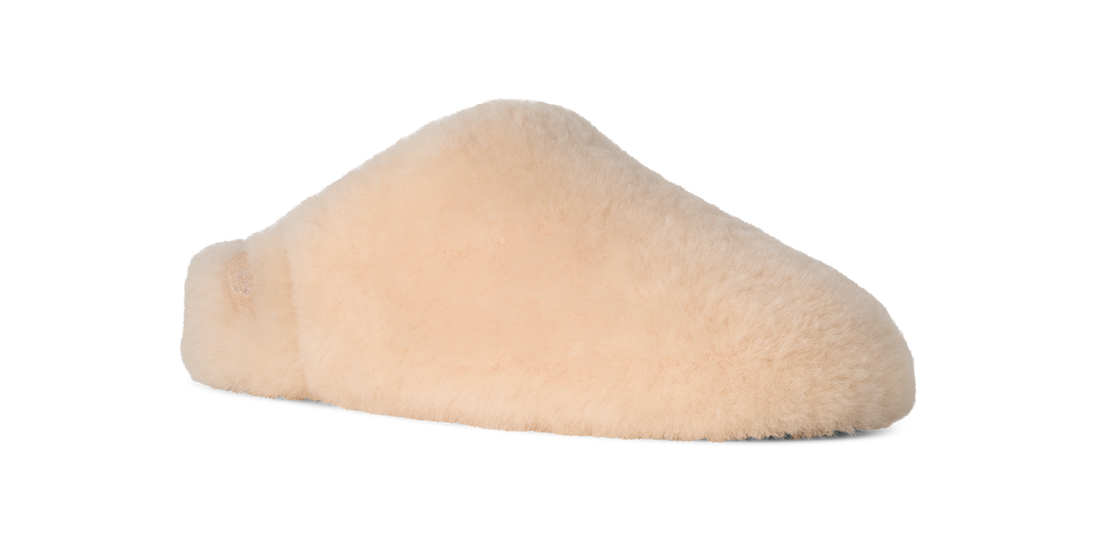 Beige slipper on a white background