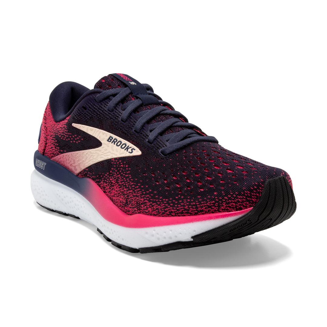 Women's Brooks Ghost 16 Color: Peacoat / Raspberry/ Apricot (WIDE WIDTH) 1