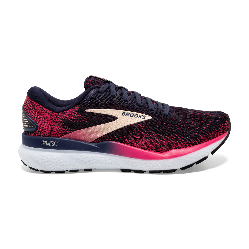 Women's Brooks Ghost 16 Color: Peacoat / Raspberry/ Apricot 2