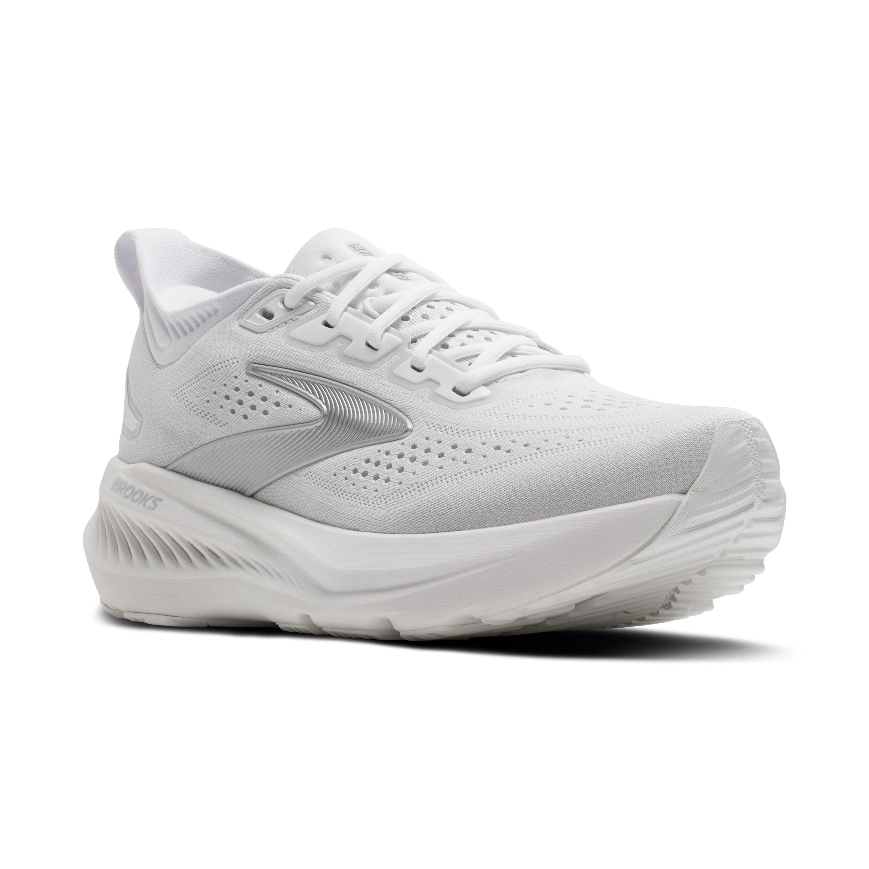 White running shoe on a white background