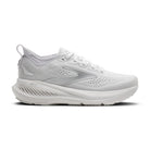 Gray and brown athletic shoe on a white background